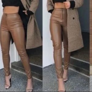Zara leather skinny pants Sz M